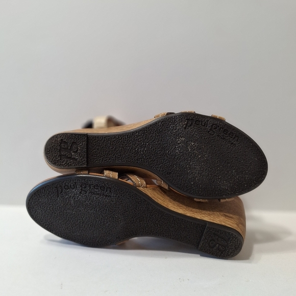 Paul Green Classic Designer Tan Phoenix Leather Quiet Luxury Wedge Shoes Size 5 - Picture 11 of 13